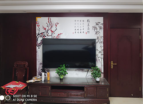 珙县中式家庭装修电视柜效果展示