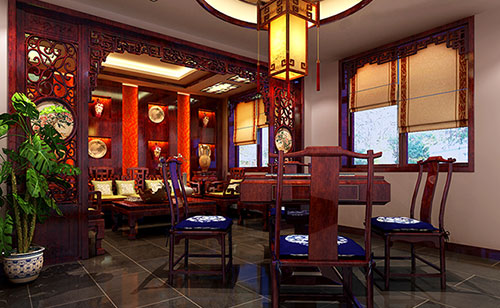 珙县古典中式风格茶楼包间设计装修效果图